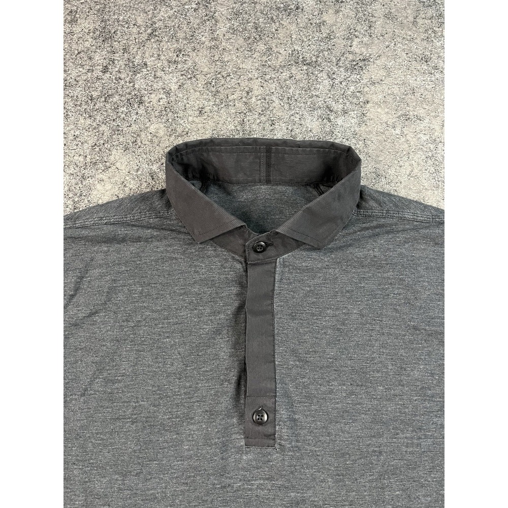Lululemon Polo Shirt Mens Medium Heather Gray Golf Performance Athleisure Casual